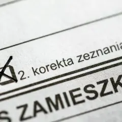 Zaznaczona korekta zeznania (art. 81 ordynacji podatkowej) na druku podatkowym.