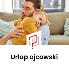 Ojciec tuli córeczkę, przygotowując wniosek o urlop ojcowski. Czas spędzony z rodziną jest bezcenny.