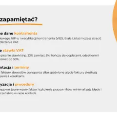Poprawne dane kontrahenta, stawki VAT, dokumentacja i terminy to klucz do uniknięcia problemów z odliczeniem VAT.