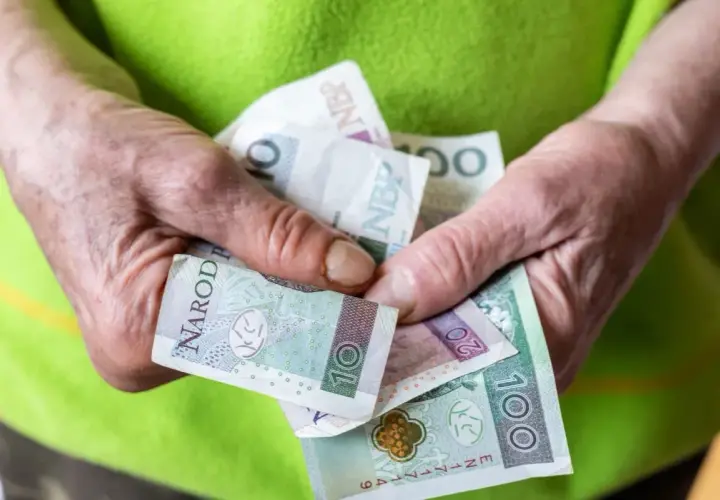 Dłonie trzymają polskie banknoty. Pytanie: czy można pracować na rencie z całkowitą niezdolnością do pracy?