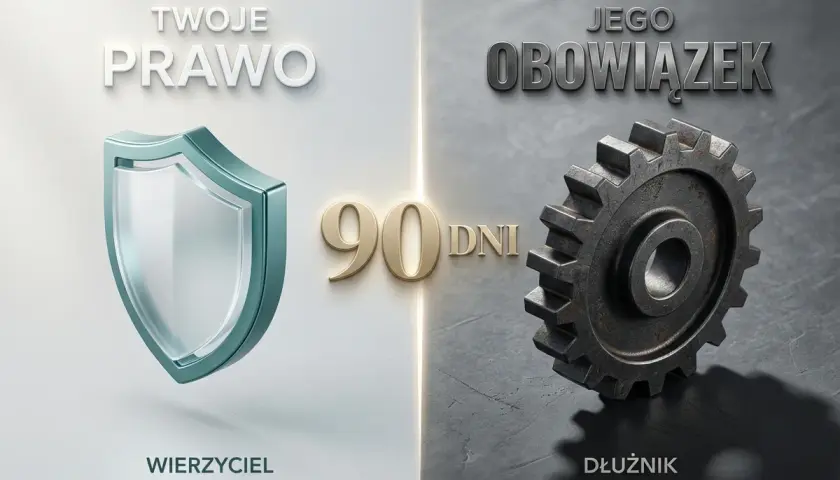 Tarcza symbolizuje prawo wierzyciela do ulgi na złe długi. Po 90 dniach od terminu płatności, można odliczyć VAT, chroniąc płynność finansową.