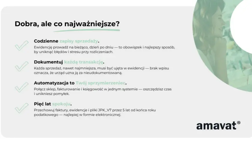 Codzienne zapisy sprzedaży, dokumentowanie każdej transakcji i automatyzacja to klucz do spokoju. Ewidencja sprzedaży bezrachunkowej to obowiązek.