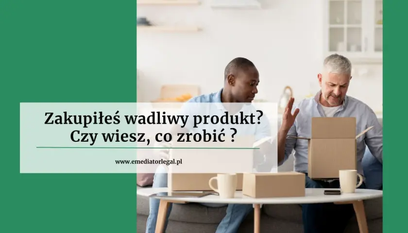 Dwóch mężczyzn z rozczarowaniem otwiera paczkę. Czy wiesz, co to jest reklamacja wadliwego produktu?
