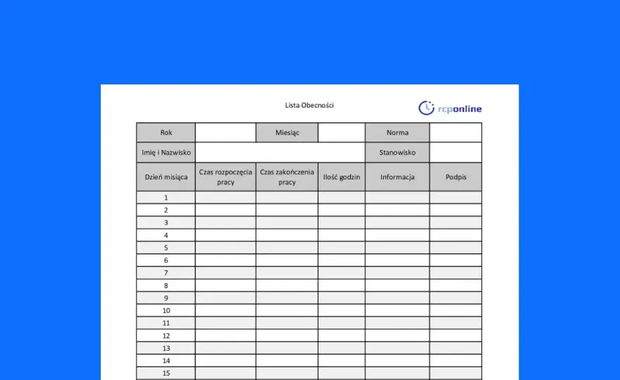 Lista obecności w pracy - co wpisywać, a czego unikać