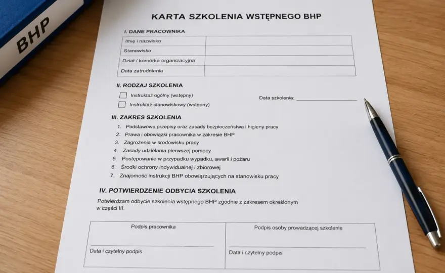 Karta szkolenia wstępnego BHP - co zawiera i kiedy jest potrzebna?