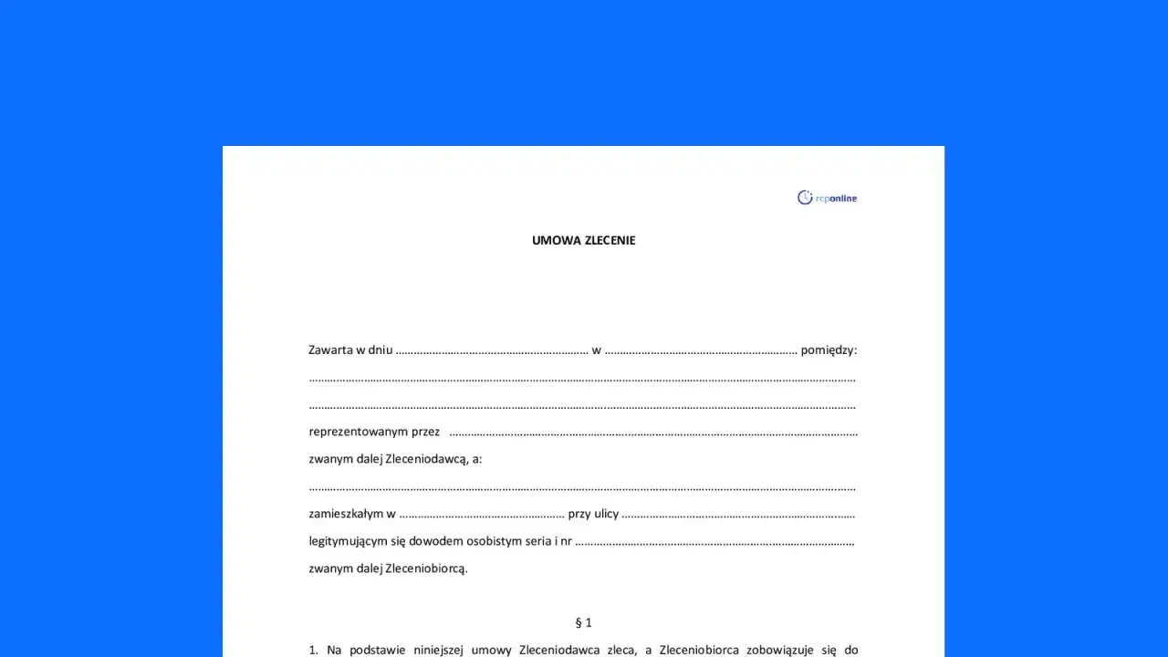 Formularz umowy zlecenia. Zastanawiasz się, umowa zlecenie ile na rękę? Ten dokument pomoże Ci to obliczyć.