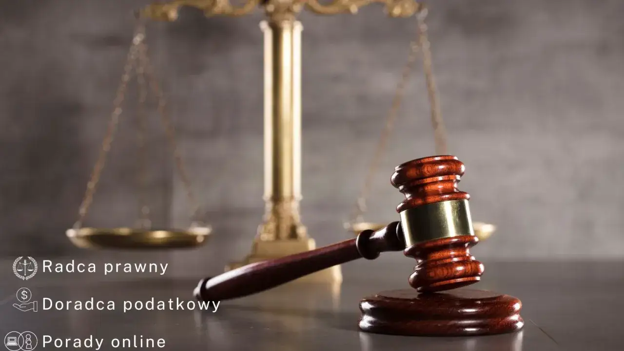 Młotek sędziowski i waga sprawiedliwości. Radca prawny i doradca podatkowy pomogą w sprawach likwidacja stanowiska pracy a okres wypowiedzenia.