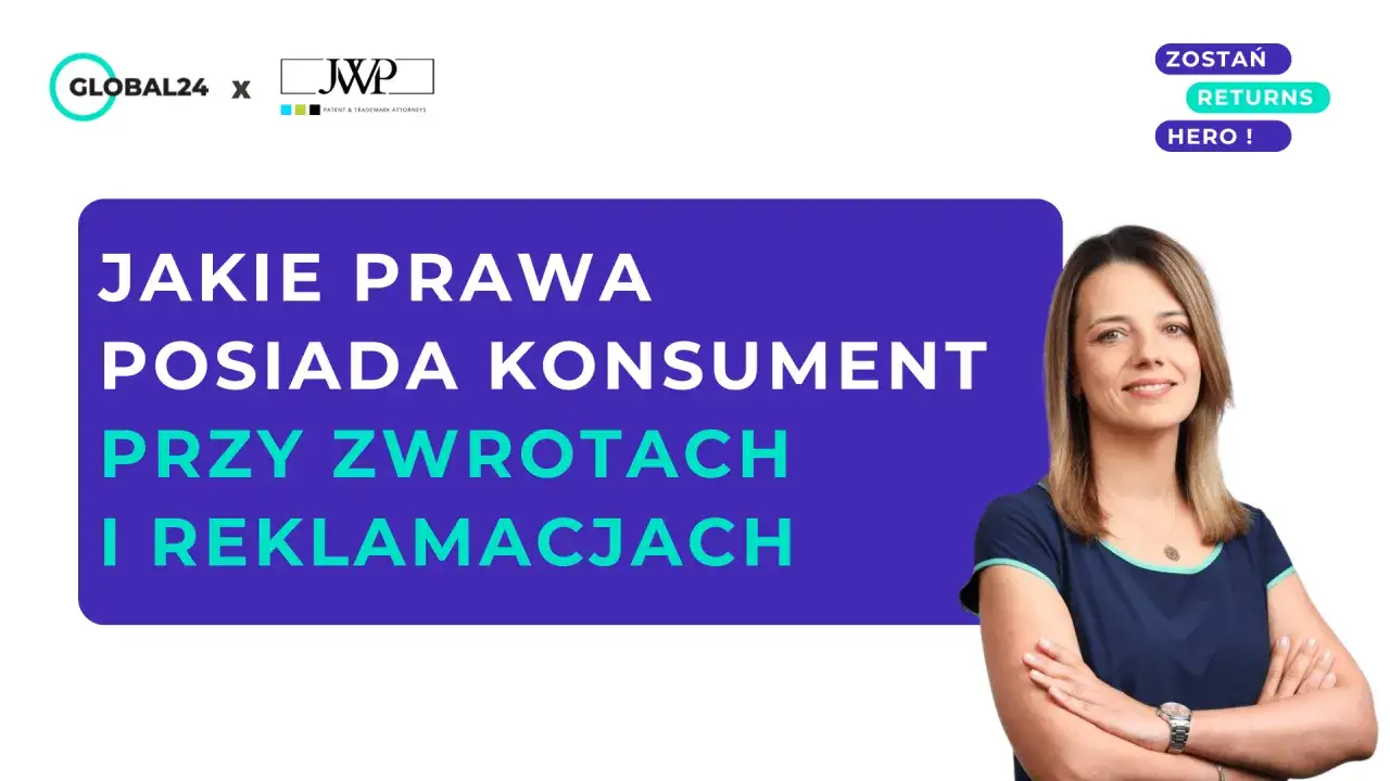 Kobieta z uśmiechem i napis 